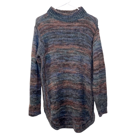 Chico’s Spacedye Striped Pullover Sweater Oversized Tunic Womens US M Chicos 1 - Picture 2 of 12